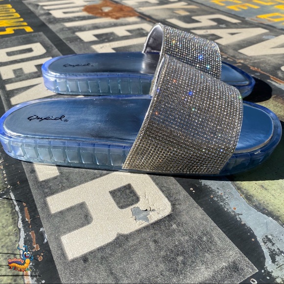 NEW Sparkly Jelly Slides Qupid Sandals - Picture 3 of 8